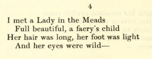english-idylls - From La Belle Dame Sans Merci by John Keats,...