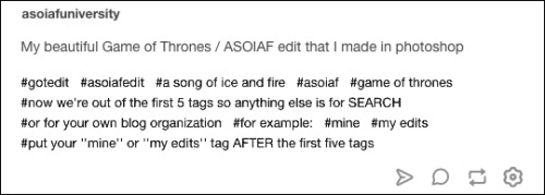 grincarved - asoiafuniversity - TUMBLR 101 - HOW TAGS WORK! (May...
