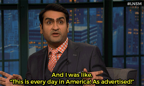 latenightseth - Sadly, Kumail’s first day in America set the bar...