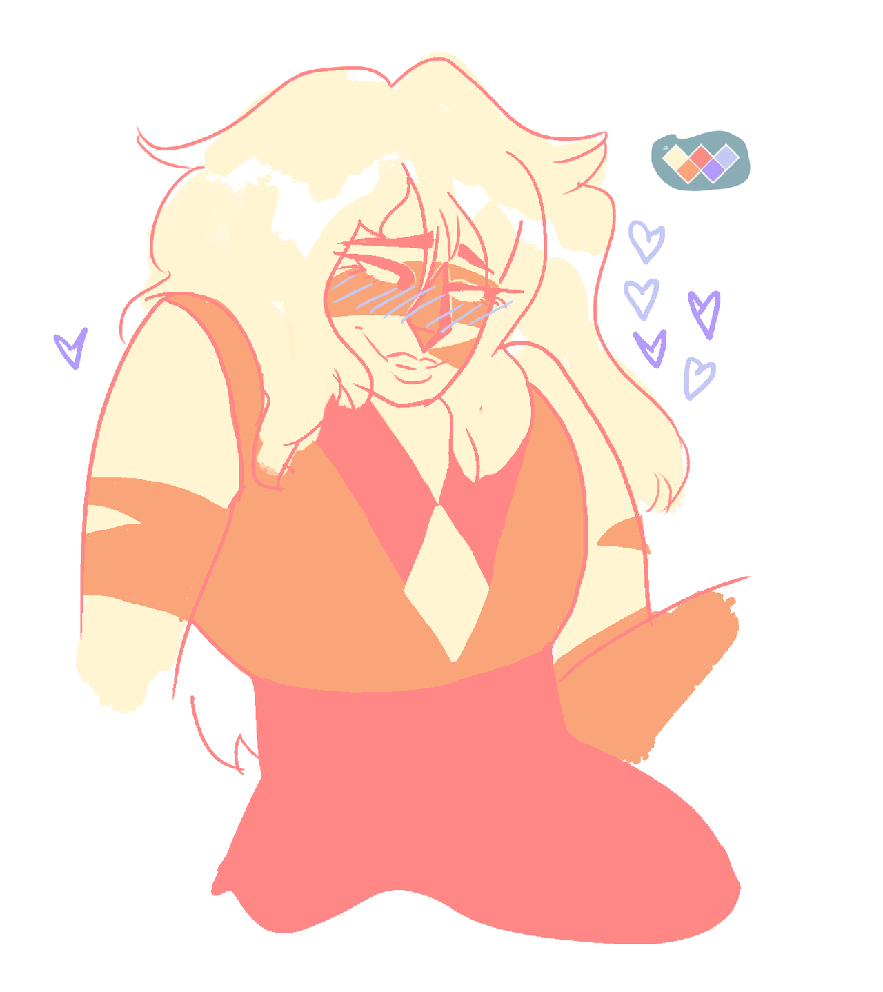 a lovestruck jasper for a palette challenge and a jaspidot doodle i will never finish