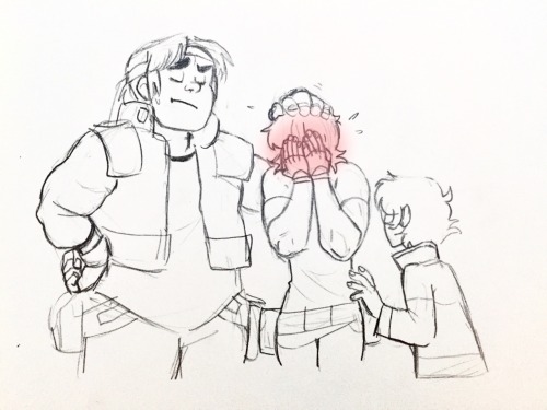 sabertoothwalrus - Hunk and Pidge encourage Keith to use a pick...