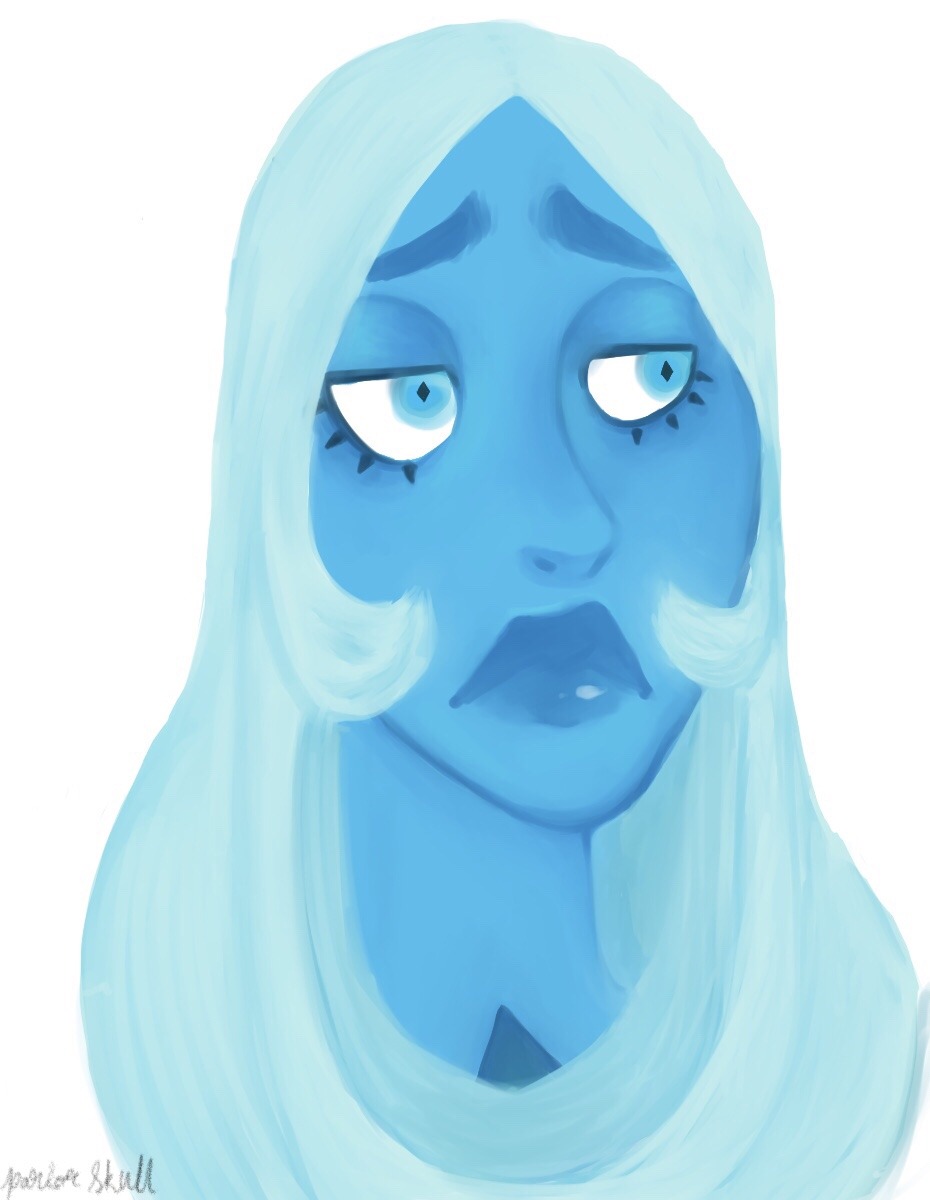 I did more of that lineless blendy art and I did Blue Diamond from Steven Universe! I really like it :Y