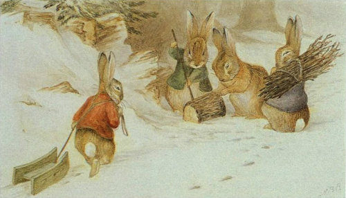 pagewoman - Bunnies in the snowby Beatrix Potter