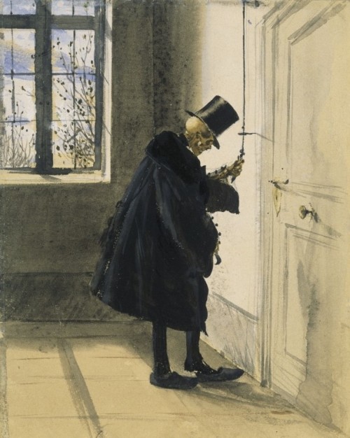 scribe4haxan:An Uninvited Guest (1844 / Watercolor, pencil &...