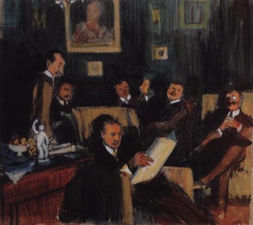Group portrait of painters of the World of Art, Boris Kustodiev