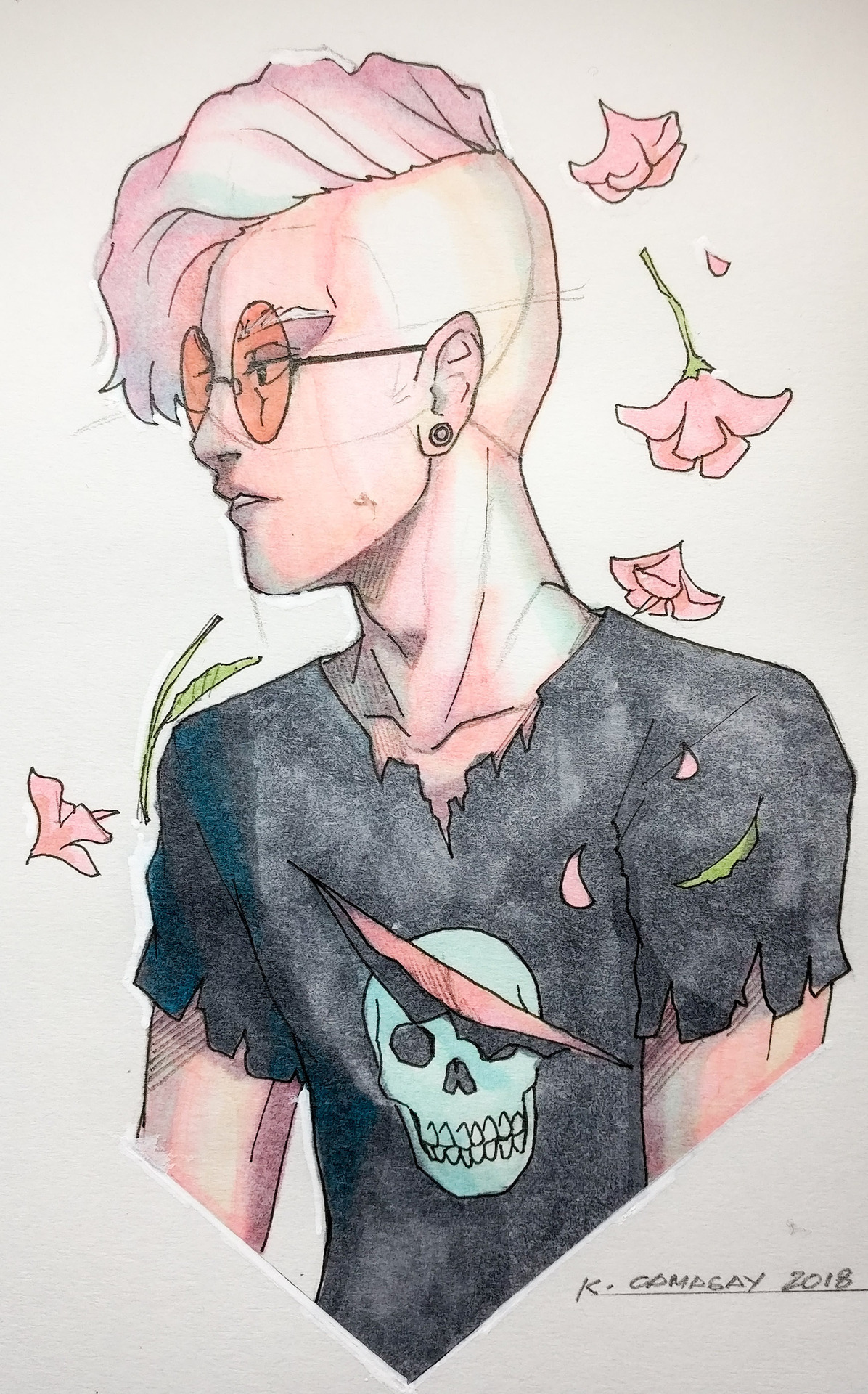 Quick colored sketch of Lars I did about two months ago. He he… Rose colored boy.