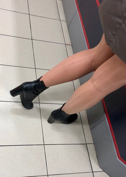 Shiny legs on boots