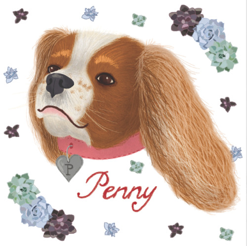 A custom pet portrait for Penny, a cavalier spaniel from New...