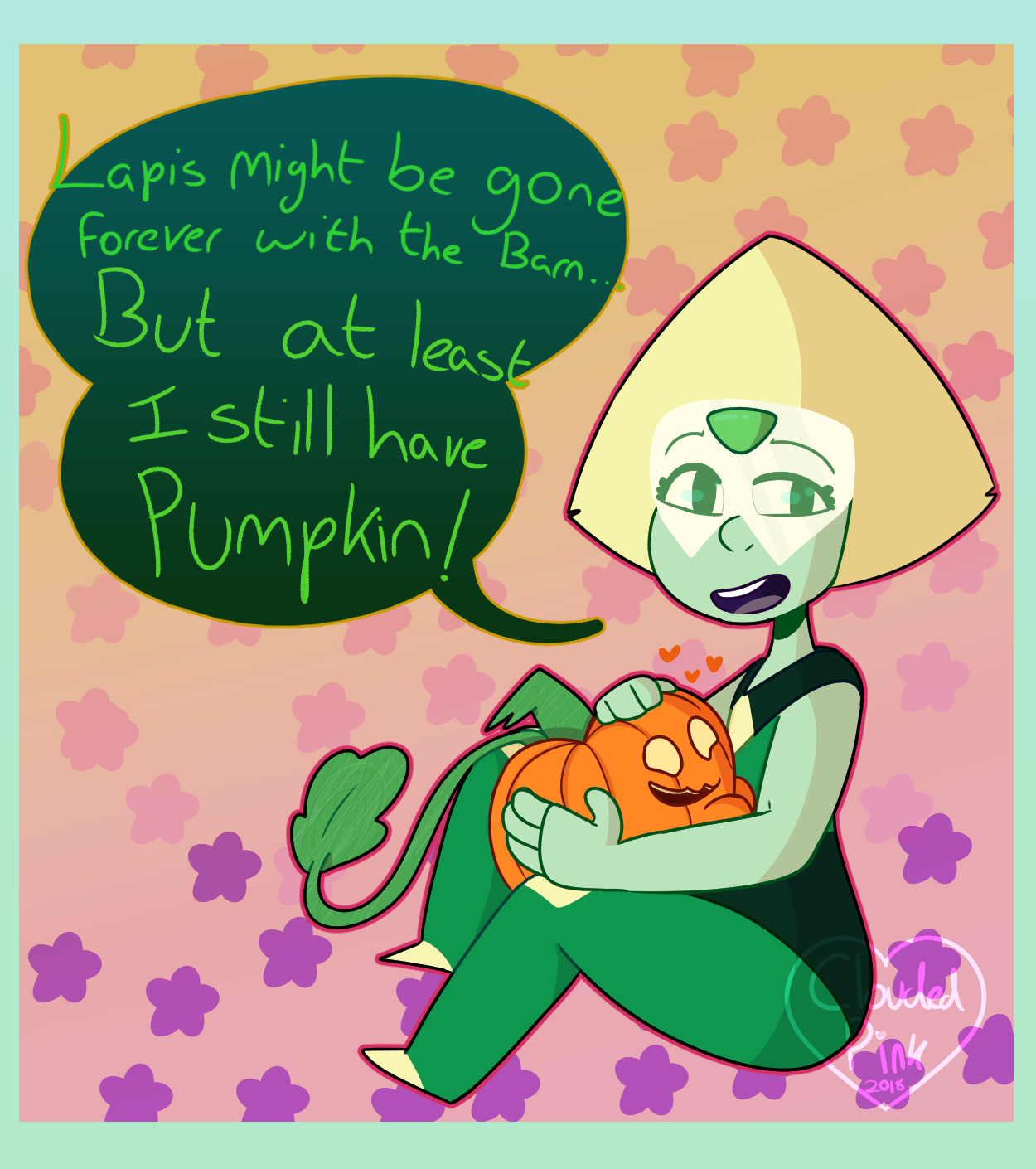 I have a head canon that it doesnt take long For Peridot to get over Lapis Leaving :P ((semi vent))