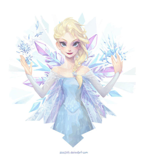 princessesfanarts - Crystalline - Queen Elsa by Zae369