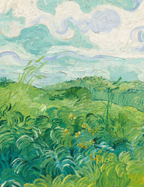 goodreadss:Green Wheat Field (detail), Vincent Van Gogh, 1890