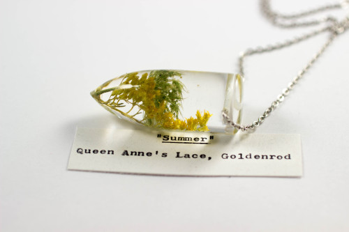 mossofthewoodsjewelry - “Summer” - Queen Anne’s Lace, Goldenrod