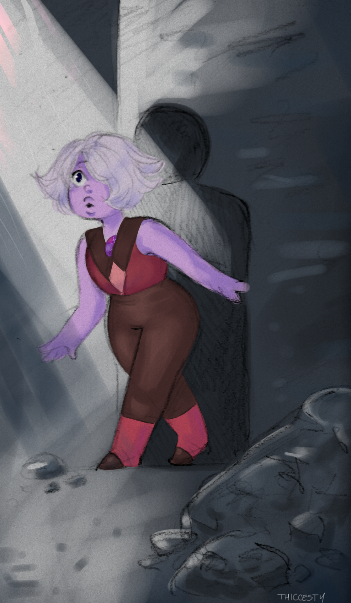 Whenever I think of Amethyst’s birth, I imagine her like this 💕