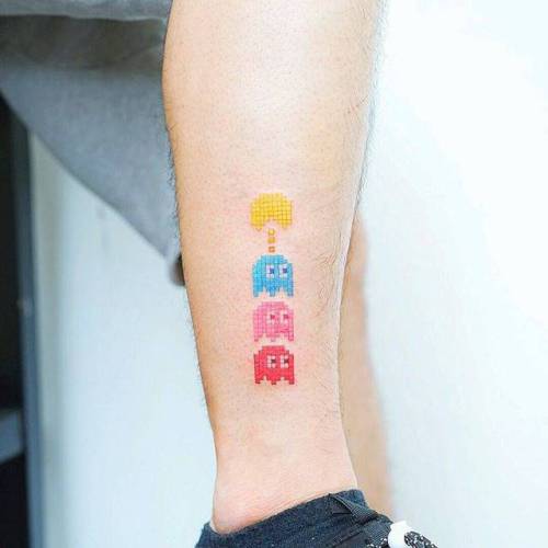 Tattoo tagged with: small, shin, pac man, tiny, cartoon, ifttt, little,  video game, game, zada 