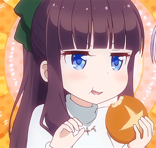 Anime girl eating gif