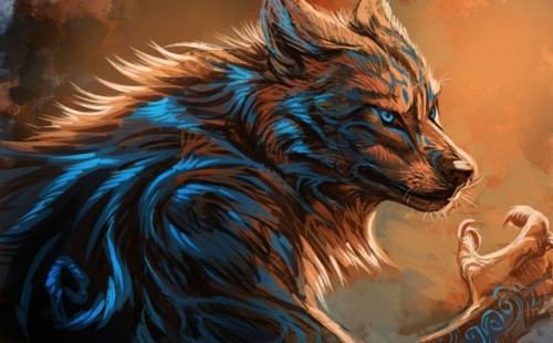 furrywolflover - Picarto Speedpaint in brown and blue - by...