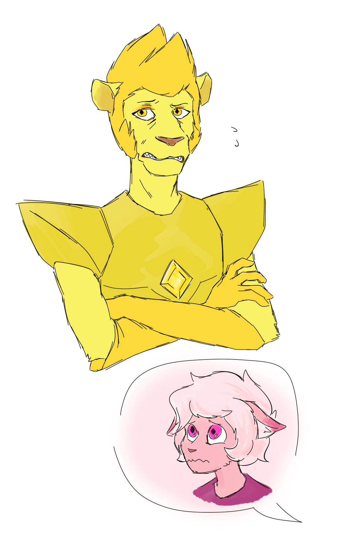 Anthro dump: Diamonds edition The reason Pink’s size is inconsistent is because I don’t know her exact canon size except that she was smaller than the other Diamonds, so I took some liberties with it.