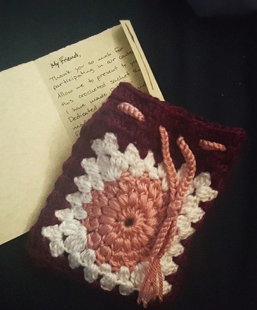 average-pisces - Today I received my hand made crocheted sachet,...