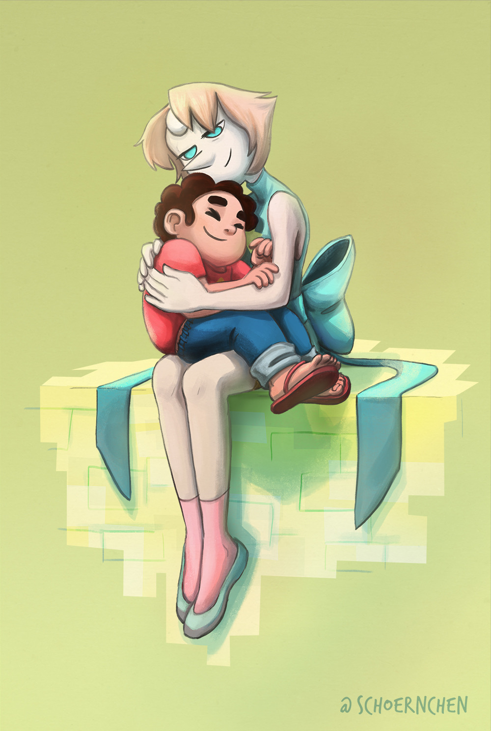 A little bit Steven and Pearl cuddling :3