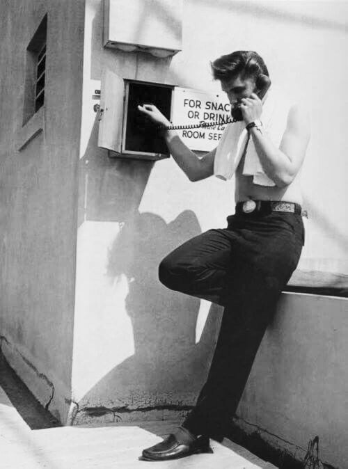 takingcare-of-business - Elvis Presley making a phone call c. 1956