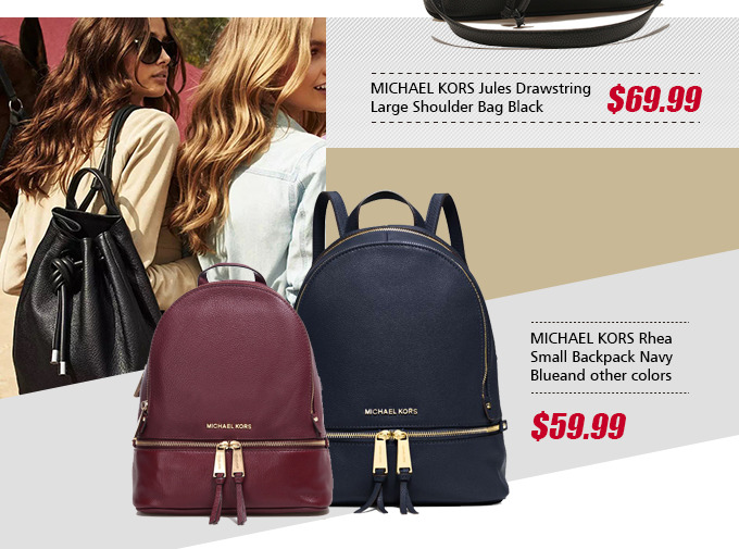 A luxe MICHAEL Michael Kors backpack in pebbled leather. The  wraparound top zip opens to a logo-lined interior with 3 pouch pockets and  1 zip pocket. 