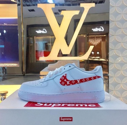 supreme and louis vuitton air force ones