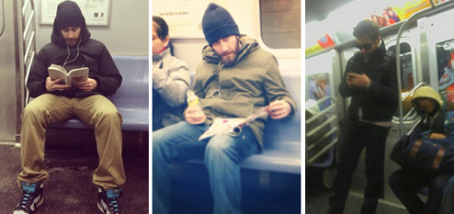 dailygyllenhaals - Jake Gyllenhaal riding the subway“Today I...