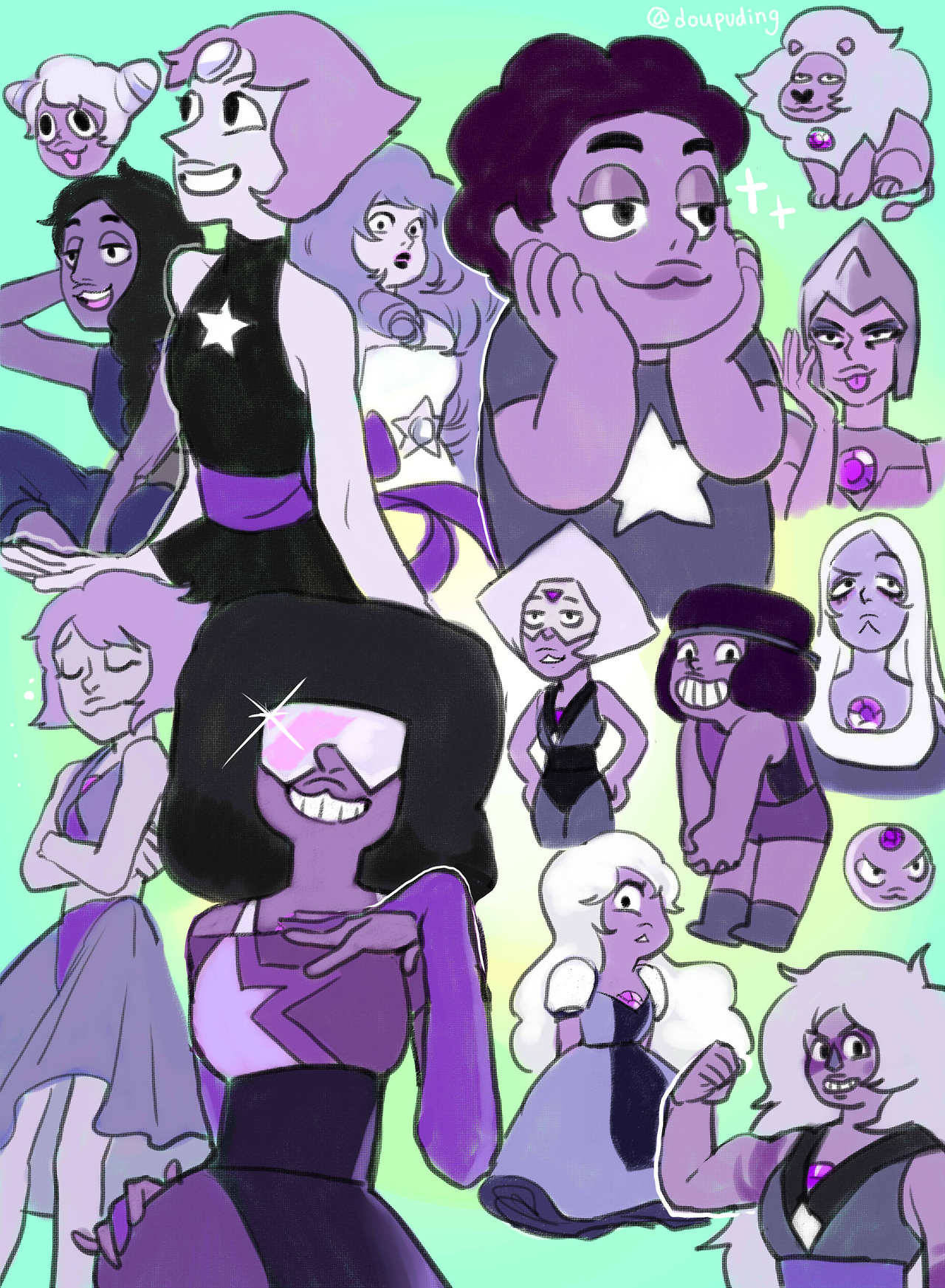 Amethyst in many different shapes