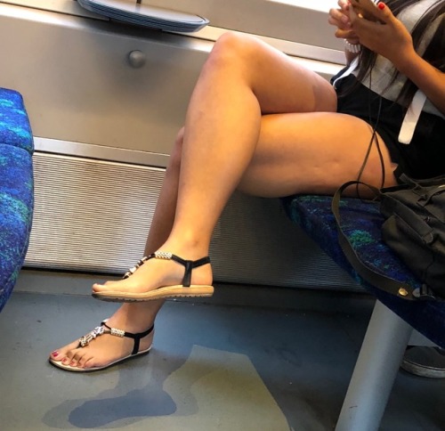koberg6 - Long asian legs in mini shorts and strappy sandals