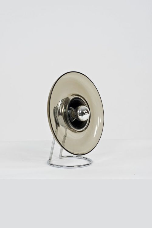 ellemoonrock - Pierre Cardin - Chromed Metal and Glass Table Lamp...
