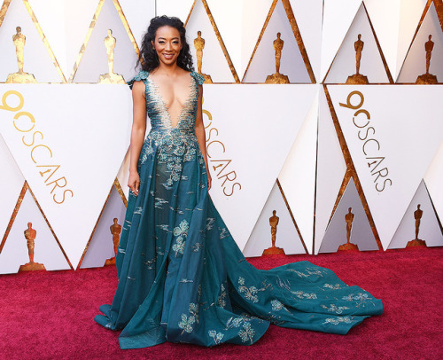 omgthatdress:Betty Gabriel’s dress is so gorgeous. The color,...
