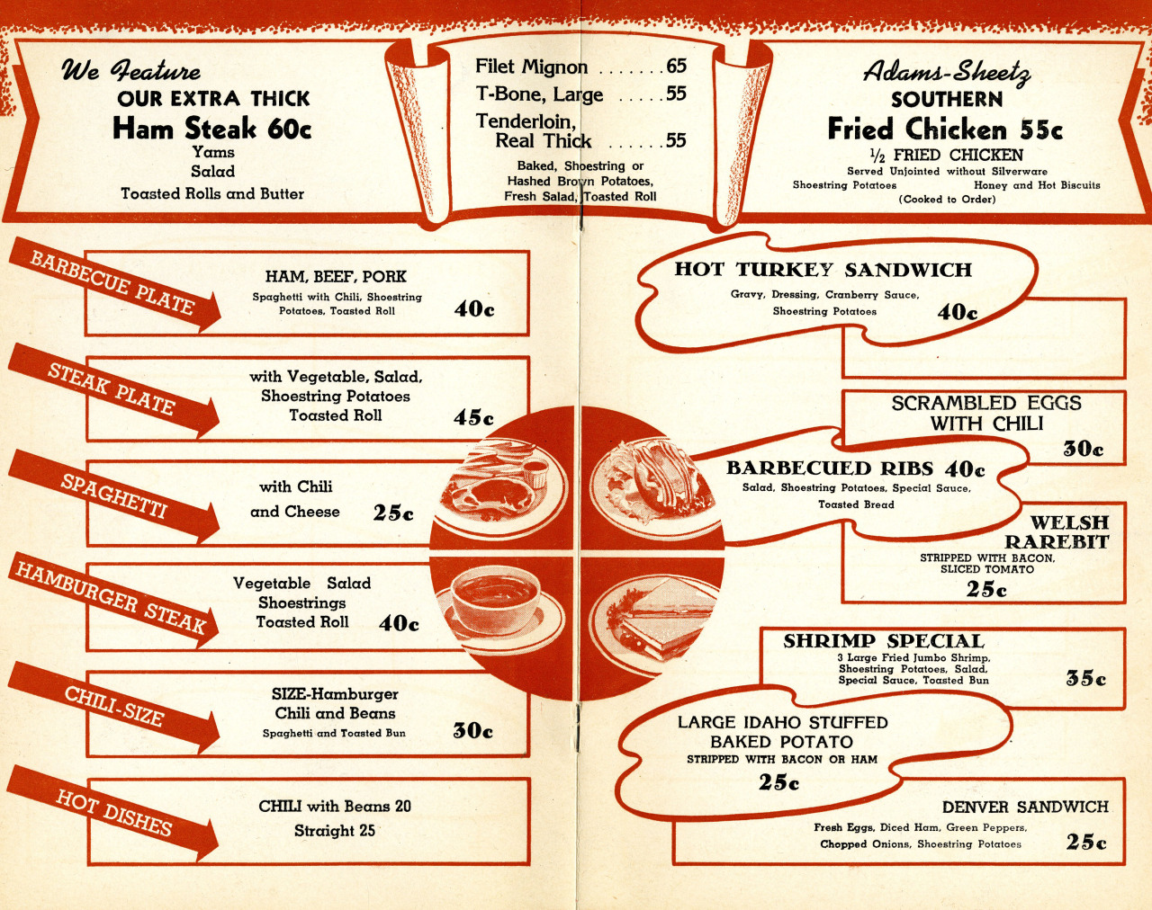 No wonder the Adams-Sheetz “drive-in” restaurants were called “Drive Inns” in the 1940s. With offerings like these (from a location on 8th & Maple downtown), a nap before driving-out was probably in order. The great mobile promise of L.A. automotive...
