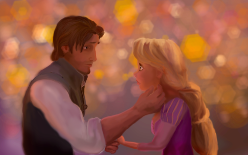 princessesfanarts:Tangled: Flynn and Rapunzel by GodLovesArt