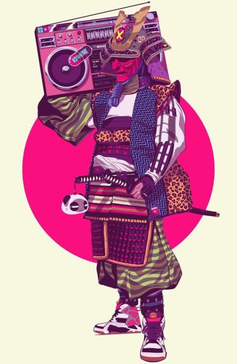 astromech-punk - Hip Hop Samurai by Moshikun