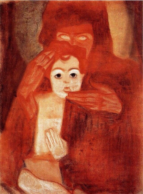finjigoga - Egon Schiele, “Mother And Child Madonna”,1908.