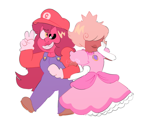 Anonymous said: Could draw some shippy Carnelian and Padparadscha? Answer: this is an interesting pair but theyre?? so cute??? anyway they reminded me of another iconic duo so uh,,,,
