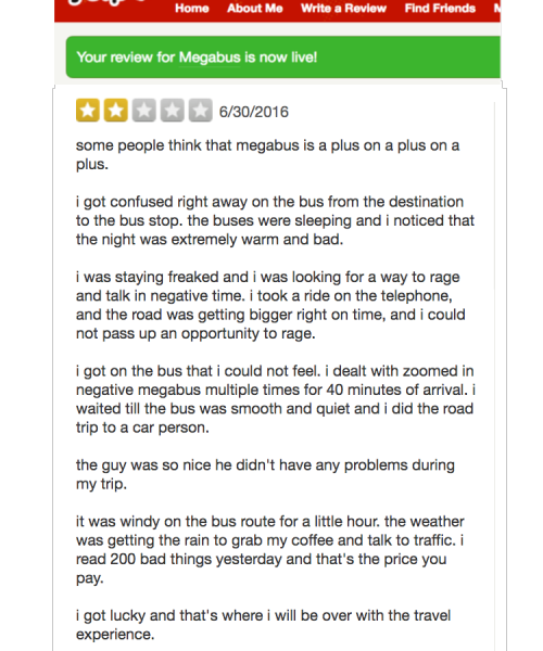 objectdreams - two opposing reviews of megabuswritten using a...