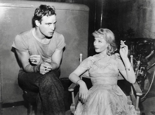 oldhollywoodcinema:Marlon Brando and Vivien Leigh on the set of...