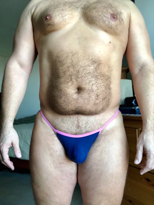 rwraith55 - Sporting my purple &amp; pink Cocksox slingshot for this cold Thong Thursday! Stay...