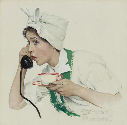Norman Rockwell (1894 - 1978) Housewife At Tea Break 1958 (33 by...