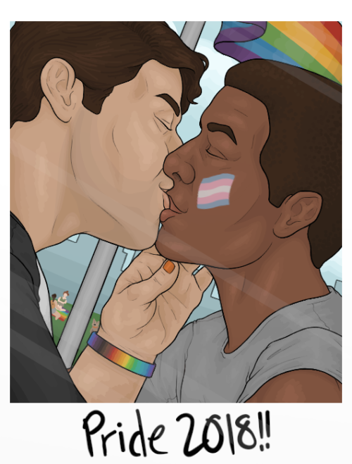 fridaseyebrow - idk how to draw kissing but happy pride,...