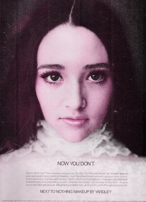 manyfetes - Olivia Hussey for Yardley Cosmetics. “Make a Juliet...