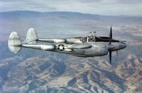 planesawesome - A USAAF P-38L over California, circa 1944.