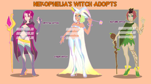 nekophelia - First set of witchy adopts~they’re $20 each !!...