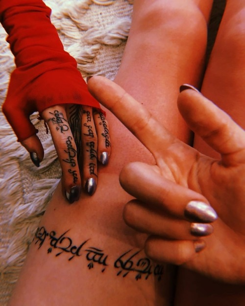 geidi-visions - Grimes and Hana showing off their new tattoos.