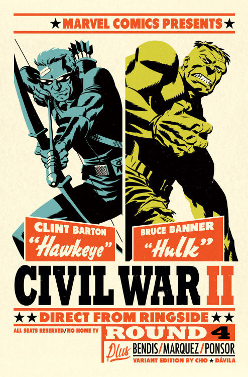 spaceshiprocket - Civil War II variant covers by Michael Cho and...