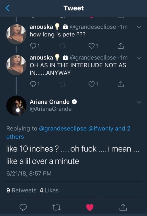 chonce - hslot - arianagrandre - ariana’s deleted tweet