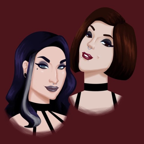 A Portrait of Two Goth Sluts by the super cool @erroncsmith...