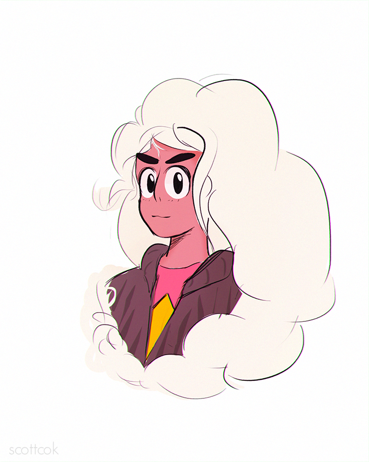 Day 20 : GEM FUSION I think if Steven fused with old Connie.., they would have white hair.