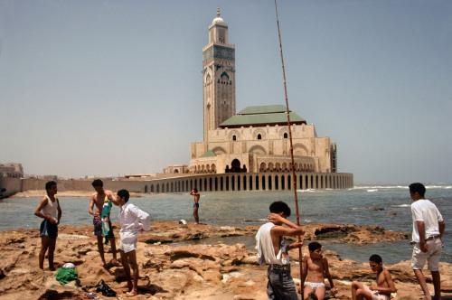 morobook - Morocco.Casablanca.East facade of the Mosque Hassan...